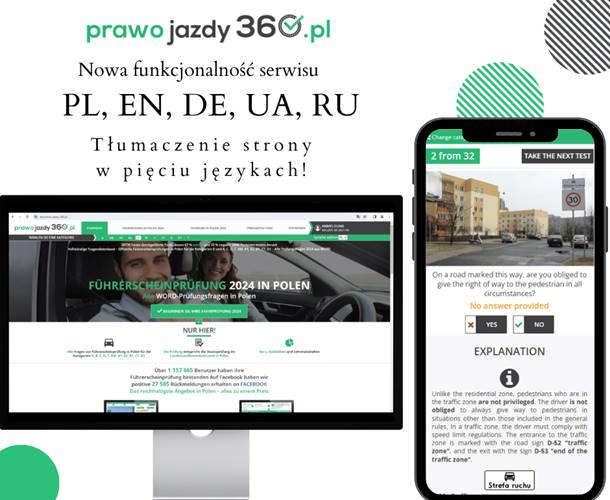 Nowe języki w prawo jazdy 360 UA,RU,EN,DE,PL